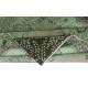 Green Color Contemporary Handmade Turkish Wool Area Rug with Medallion Design