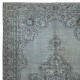 Vintage Handmade Turkish Area Rug Overdyed in Blue 4 Modern Interiors