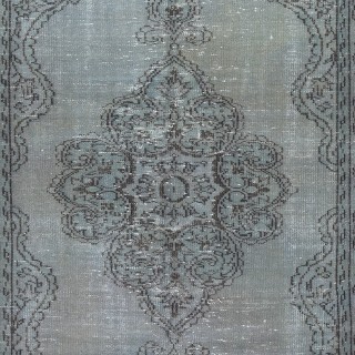 Vintage Handmade Turkish Area Rug Overdyed in Blue 4 Modern Interiors