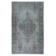 Vintage Handmade Turkish Area Rug Overdyed in Blue 4 Modern Interiors