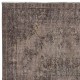 Hand-Made Floor Rug from Turkey. Brown Color Re-Dyed Area Rug
