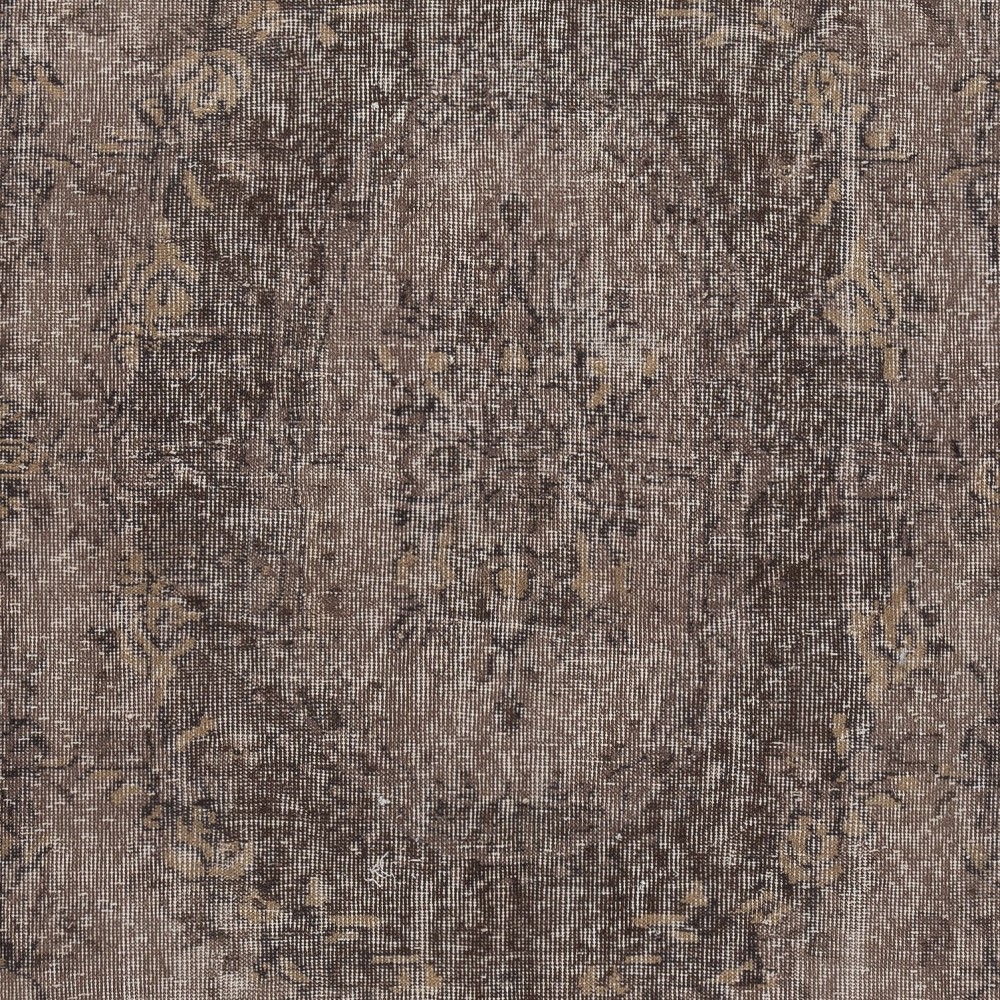 Hand-Made Floor Rug from Turkey. Brown Color Re-Dyed Area Rug