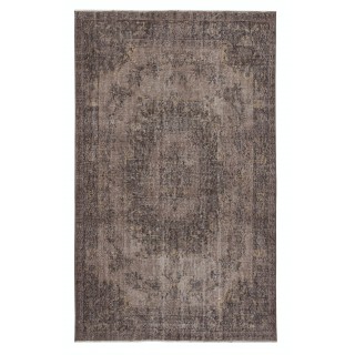Hand-Made Floor Rug from Turkey. Brown Color Re-Dyed Area Rug