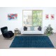 Vintage Handmade Turkish Area Rug redyed in Blue Color for modern interiors