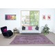 Contemporary Hand Knotted Purple Area Rug From Turkey, Wool pile on cotton foundation