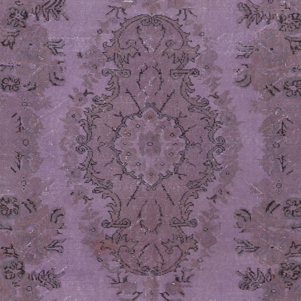 Contemporary Hand Knotted Purple Area Rug From Turkey, Wool pile on cotton foundation