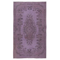 Contemporary Hand Knotted Purple Area Rug From Turkey, Wool pile on cotton foundation