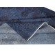 Contemporary Handmade Turkish Wool Area Rug in Blue. Low Pile Floor Covering