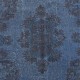 Contemporary Handmade Turkish Wool Area Rug in Blue. Low Pile Floor Covering