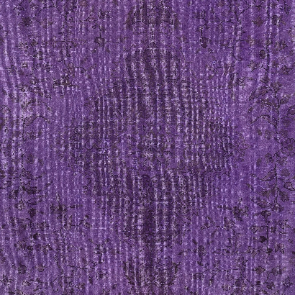 Purple Hand-Made Area Rug. Modern Turkish Floor Covering. Bohemian Rug for Living Room