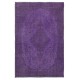 Purple Hand-Made Area Rug. Modern Turkish Floor Covering. Bohemian Rug for Living Room