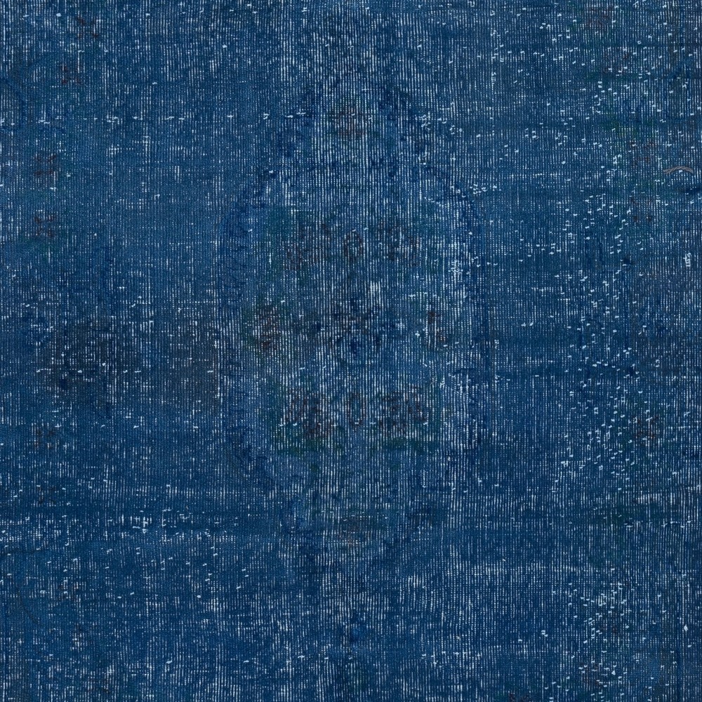 Shabby Chic Style Blue Color Area Rug for Modern Interiors, Hand-woven and Hand-knotted in Turkey