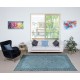 Light Blue Color Handmade Turkish Wool Area Rug for Contemporary Interiors