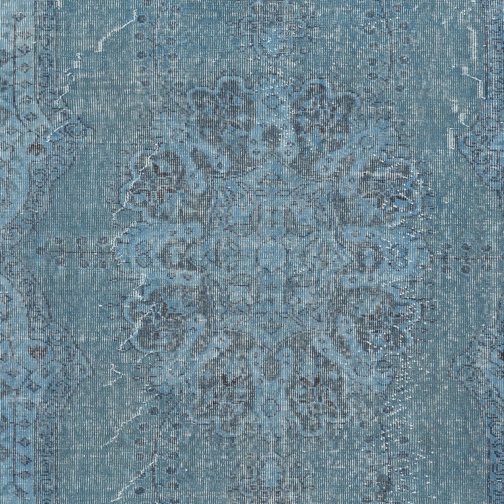 Light Blue Color Handmade Turkish Wool Area Rug for Contemporary Interiors