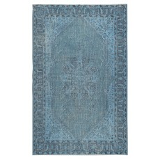 Light Blue Color Handmade Turkish Wool Area Rug for Contemporary Interiors