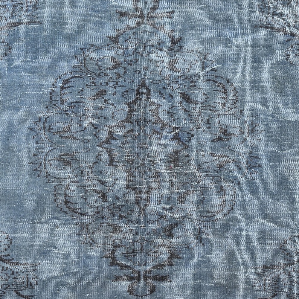 Vintage Turkish Area Rug dyed in Blue 4 Modern Interiors