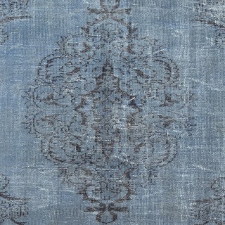 Vintage Turkish Area Rug dyed in Blue 4 Modern Interiors