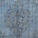 Vintage Turkish Area Rug dyed in Blue 4 Modern Interiors