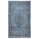 Vintage Turkish Area Rug dyed in Blue 4 Modern Interiors