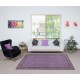 Floral Patterned Turkish Rug in Purple Color, Modern Hand Knotted Rug for Kitchen and Living Room
