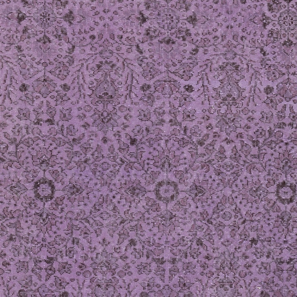Floral Patterned Turkish Rug in Purple Color, Modern Hand Knotted Rug for Kitchen and Living Room