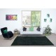 Hand-Knotted Turkish Wool Area Rug Overdyed in Solid Dark Green Color