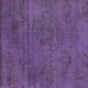 Vintage Handmade Turkish Area Rug redyed in Purple Color for modern interiors