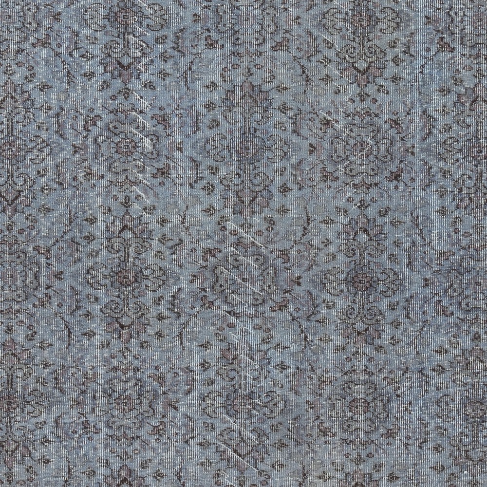 Vintage Handmade Turkish Area Rug dyed in Blue 4 Modern Interiors