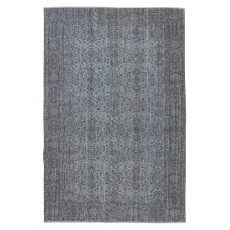 Vintage Handmade Turkish Area Rug dyed in Blue 4 Modern Interiors