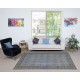 Vintage Handmade Floral Design Turkish Area Rug dyed in Blue 4 Modern Interiors