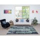 Contemporary Hand-Knotted Tulu Rug in Blue Tones, 100% Wool, Custom Options Available