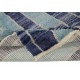 Contemporary Hand-Knotted Tulu Rug in Blue Tones, 100% Wool, Custom Options Available