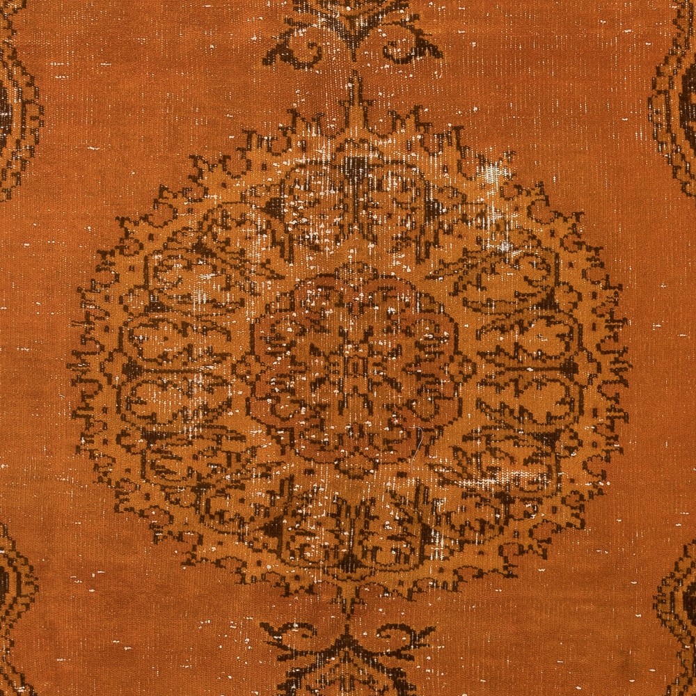 Vivid Orange Turkish Rug, Handmade Bohem Carpet, Vibrant Colored Floor Covering