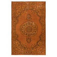 Vivid Orange Turkish Rug, Handmade Bohem Carpet, Vibrant Colored Floor Covering