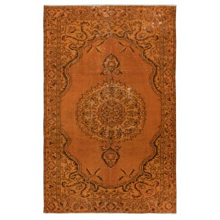 Vivid Orange Turkish Rug, Handmade Bohem Carpet, Vibrant Colored Floor Covering
