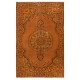 Vivid Orange Turkish Rug, Handmade Bohem Carpet, Vibrant Colored Floor Covering