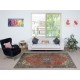 Vintage Handmade Turkish Wool Area Rug with Medallion Design