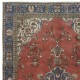 Vintage Handmade Turkish Wool Area Rug with Medallion Design