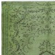 Modern Wool Area Rug. Handmade in Turkey. Green Color Living Room Rug