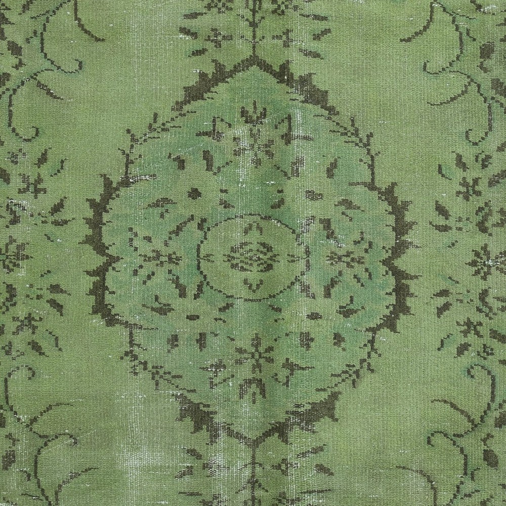 Modern Wool Area Rug. Handmade in Turkey. Green Color Living Room Rug