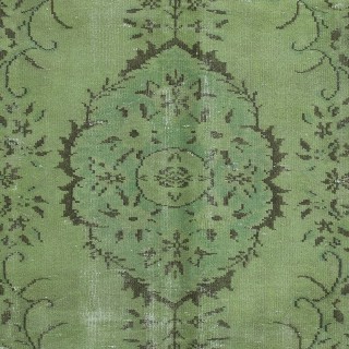 Modern Wool Area Rug. Handmade in Turkey. Green Color Living Room Rug