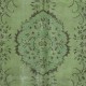 Modern Wool Area Rug. Handmade in Turkey. Green Color Living Room Rug