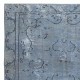 Modern Handmade Turkish Area Rug in Light Blue Color. Woolen Floor Covering