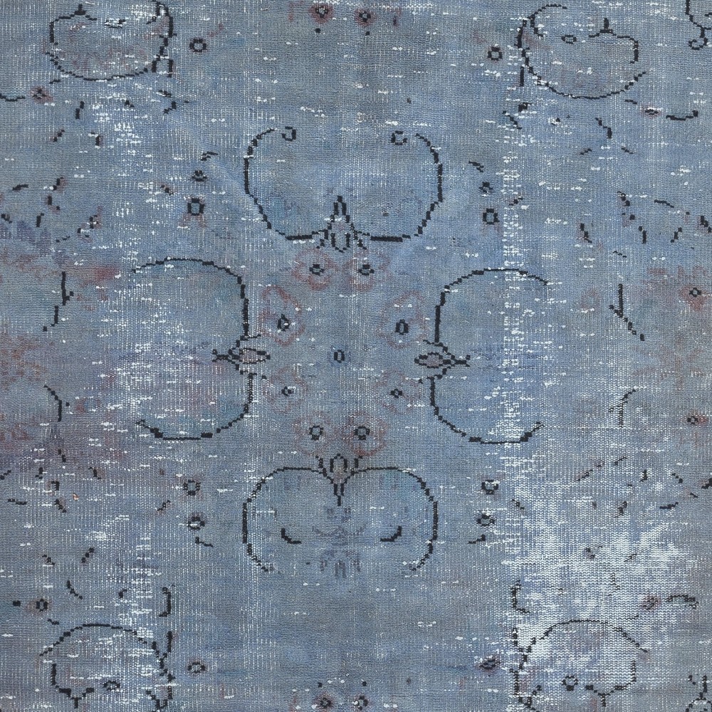 Modern Handmade Turkish Area Rug in Light Blue Color. Woolen Floor Covering