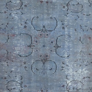Modern Handmade Turkish Area Rug in Light Blue Color. Woolen Floor Covering