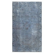 Modern Handmade Turkish Area Rug in Light Blue Color. Woolen Floor Covering
