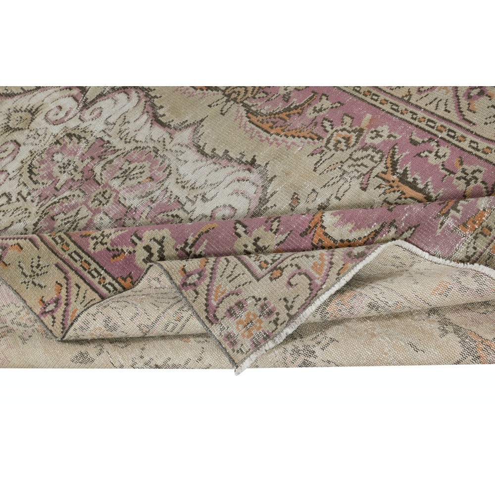Traditional Vintage Handmade Wool Area Rug. One of a kind Turkish Carpet