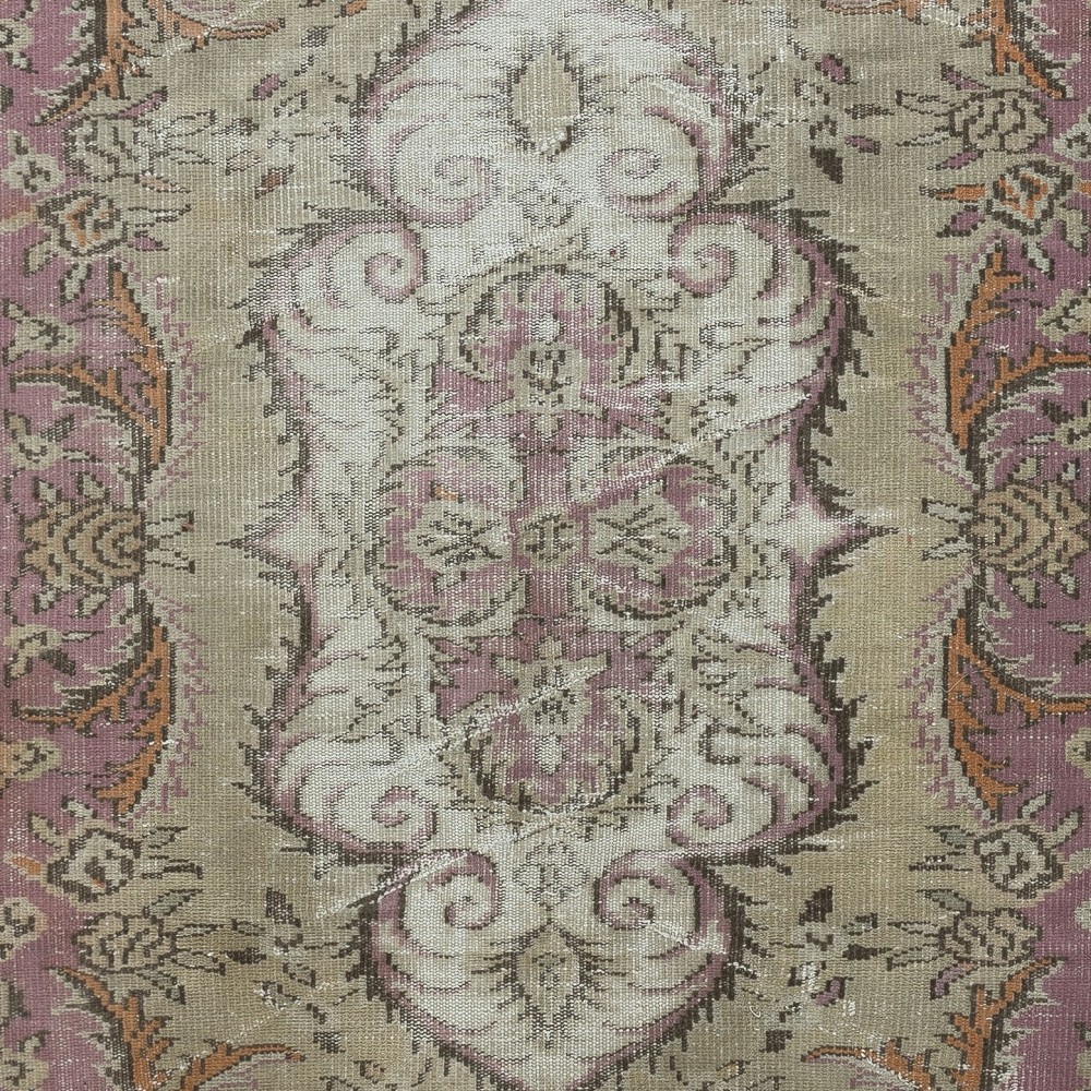 Traditional Vintage Handmade Wool Area Rug. One of a kind Turkish Carpet