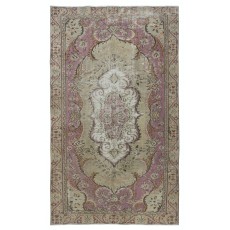 Traditional Vintage Handmade Wool Area Rug. One of a kind Turkish Carpet
