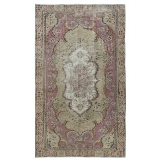 Traditional Vintage Handmade Wool Area Rug. One of a kind Turkish Carpet